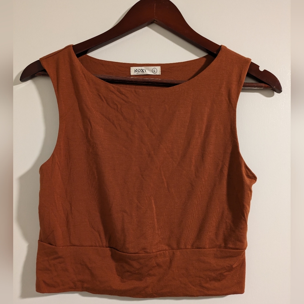 Sozy- Lucy crop tank, Rust, L